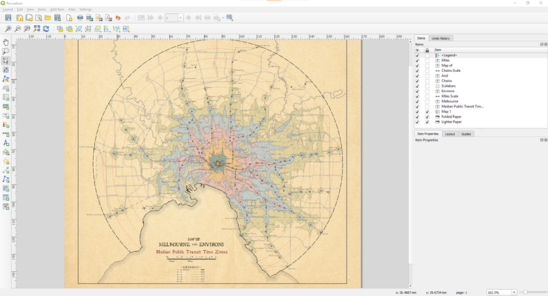 Layout Melbourne QGIS